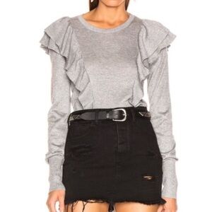 Veronica Beard Centre Metallic Ruffle Sweater